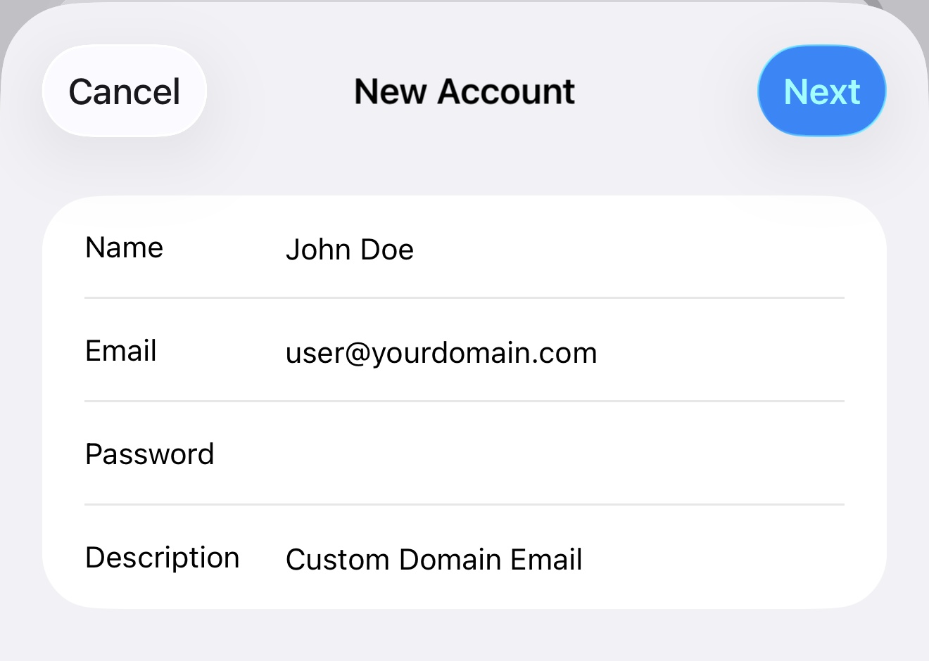 Configure Mail Servers on iOS