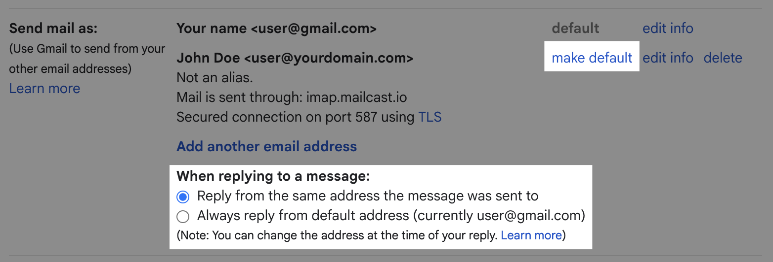 Confirmed email address