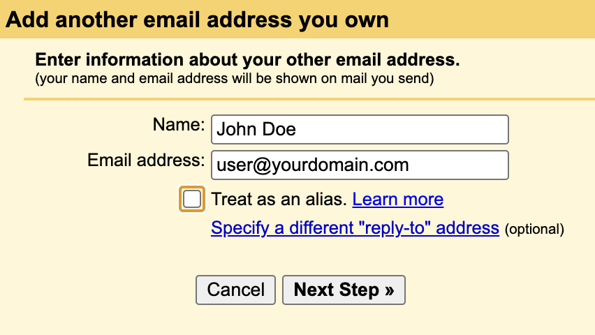 Add sender information